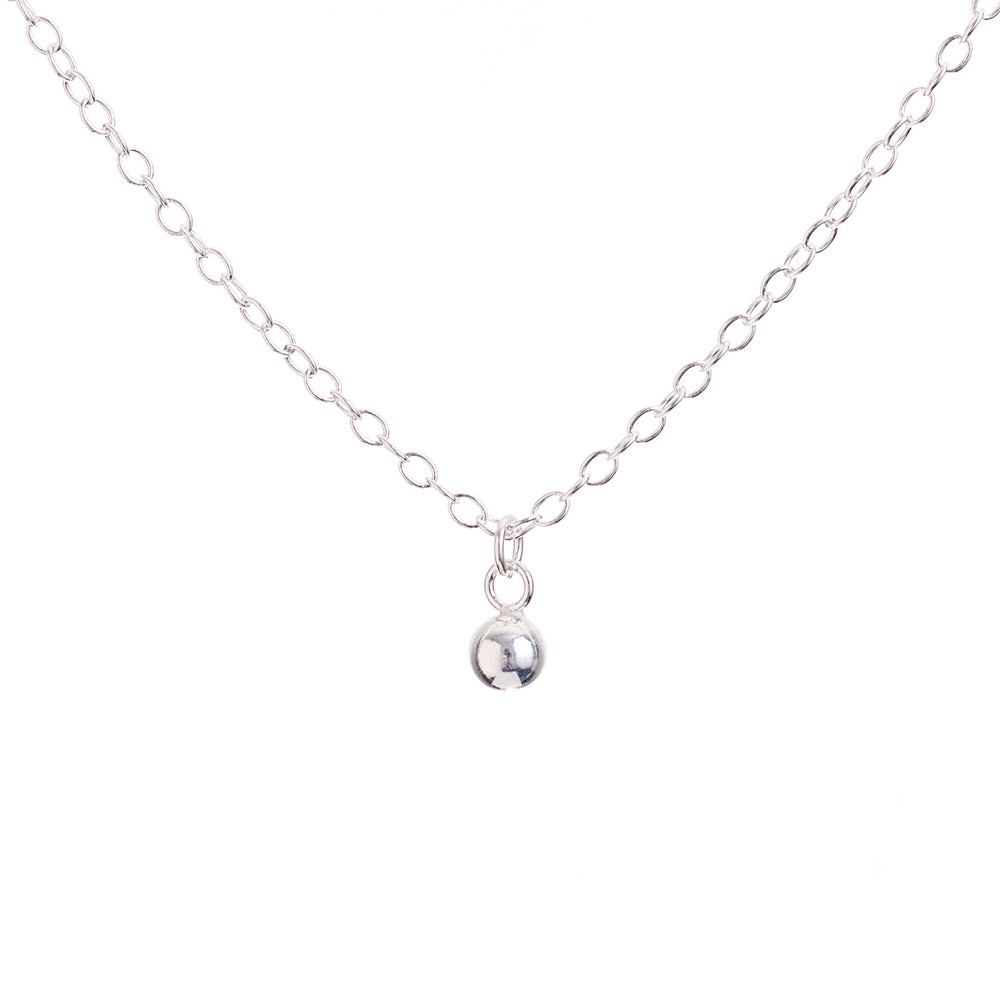 Sterling silver sale ball necklace