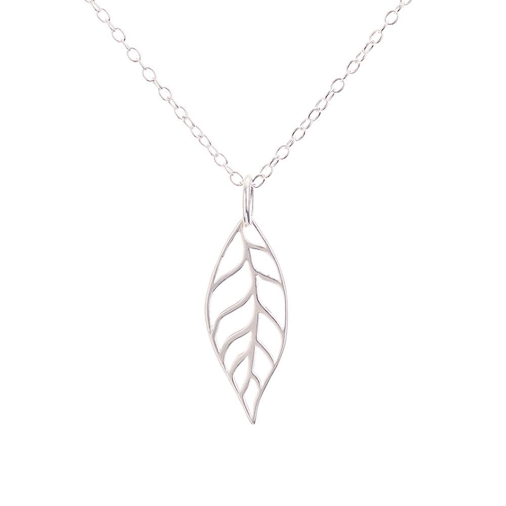 Silver Double Leaf Necklet