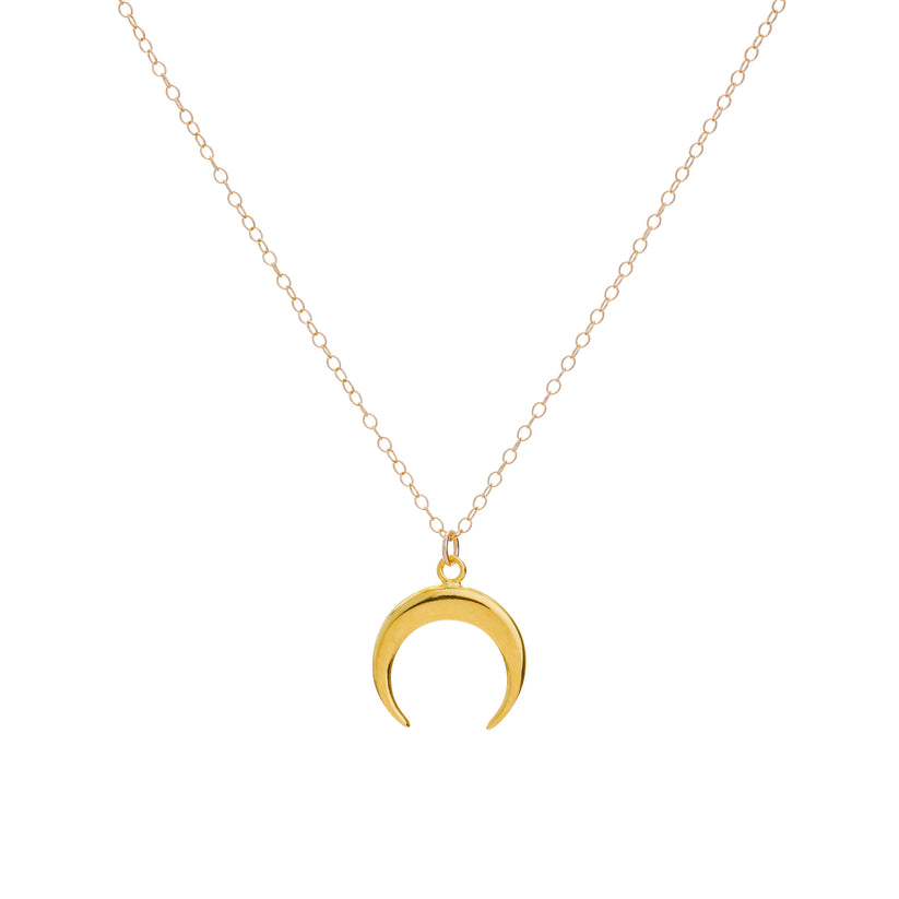 Gold Crescent Necklace - Sustainable minimal jewellery | OMCH – Oh My ...