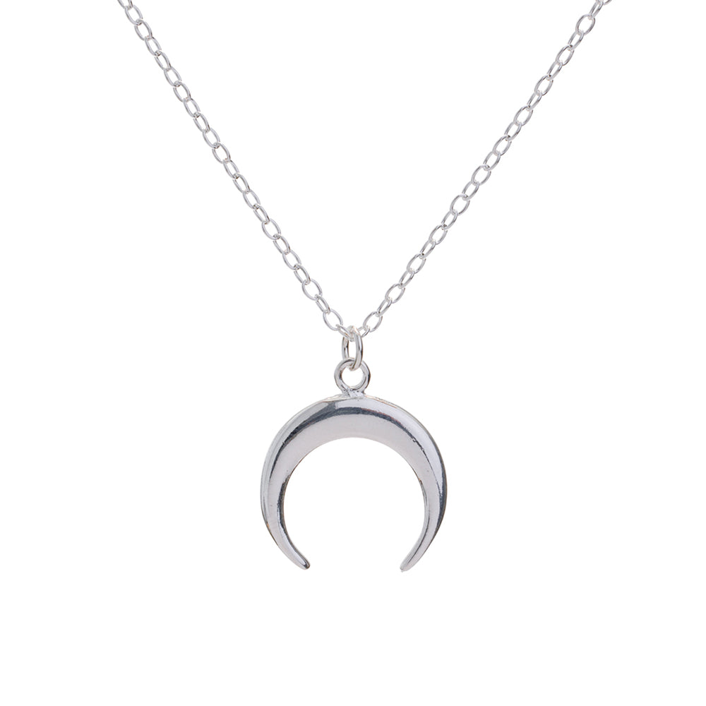 Silver Crescent Necklace