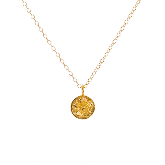 Gold Daisy Flower Necklace