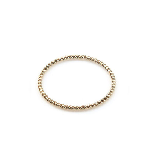 Minimal Gold Twisted Stacking Ring Handmade Birmingham