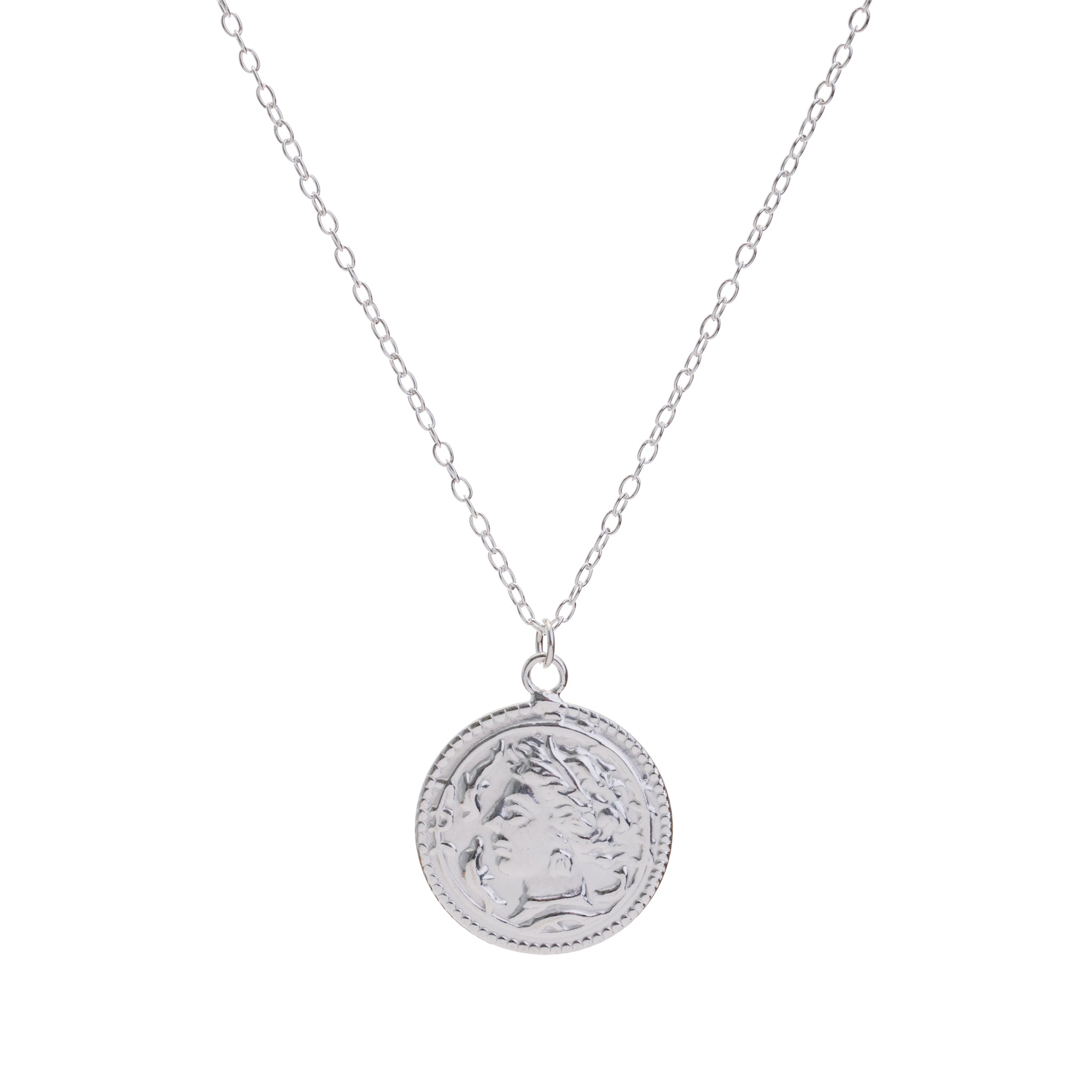 Silver roman on sale coin necklace