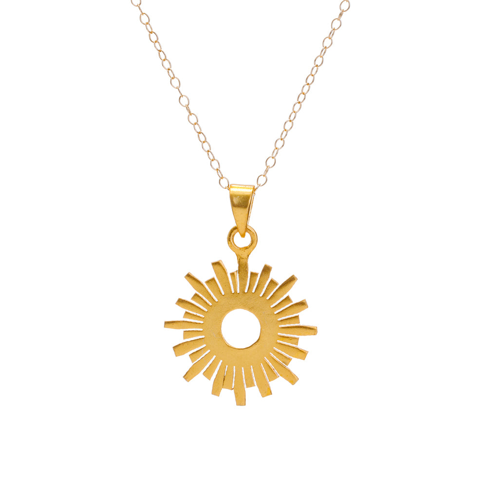 Gold Sun Pendant Necklace