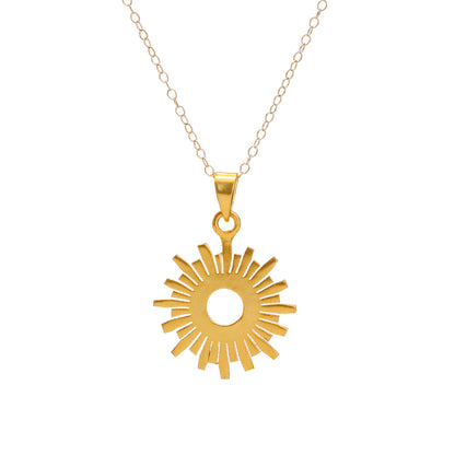 Gold Sun Pendant Necklace