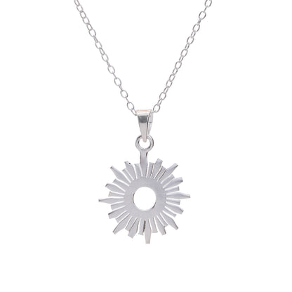 Silver Sun Pendant Necklace