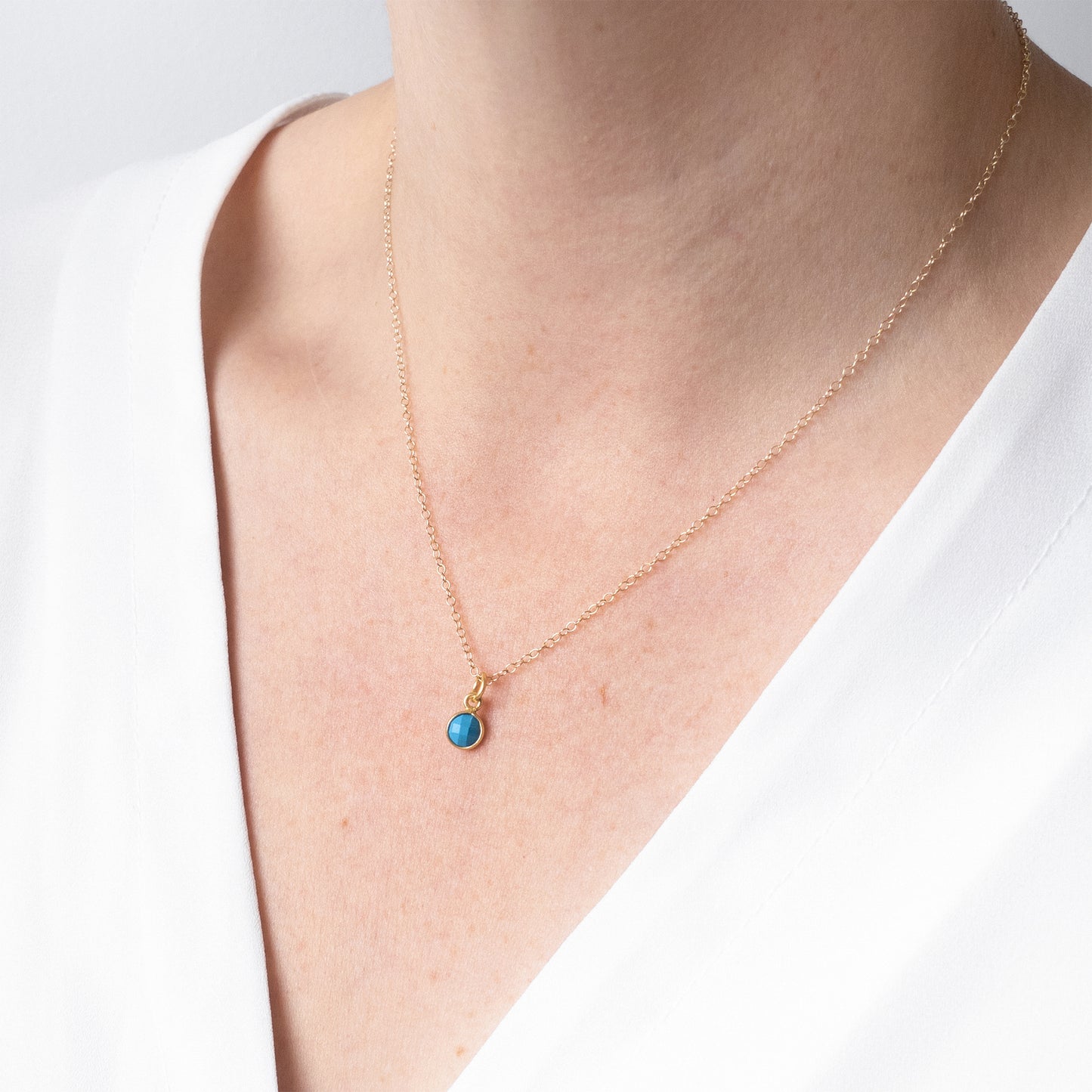 Gold Turquoise December Birthstone Necklace