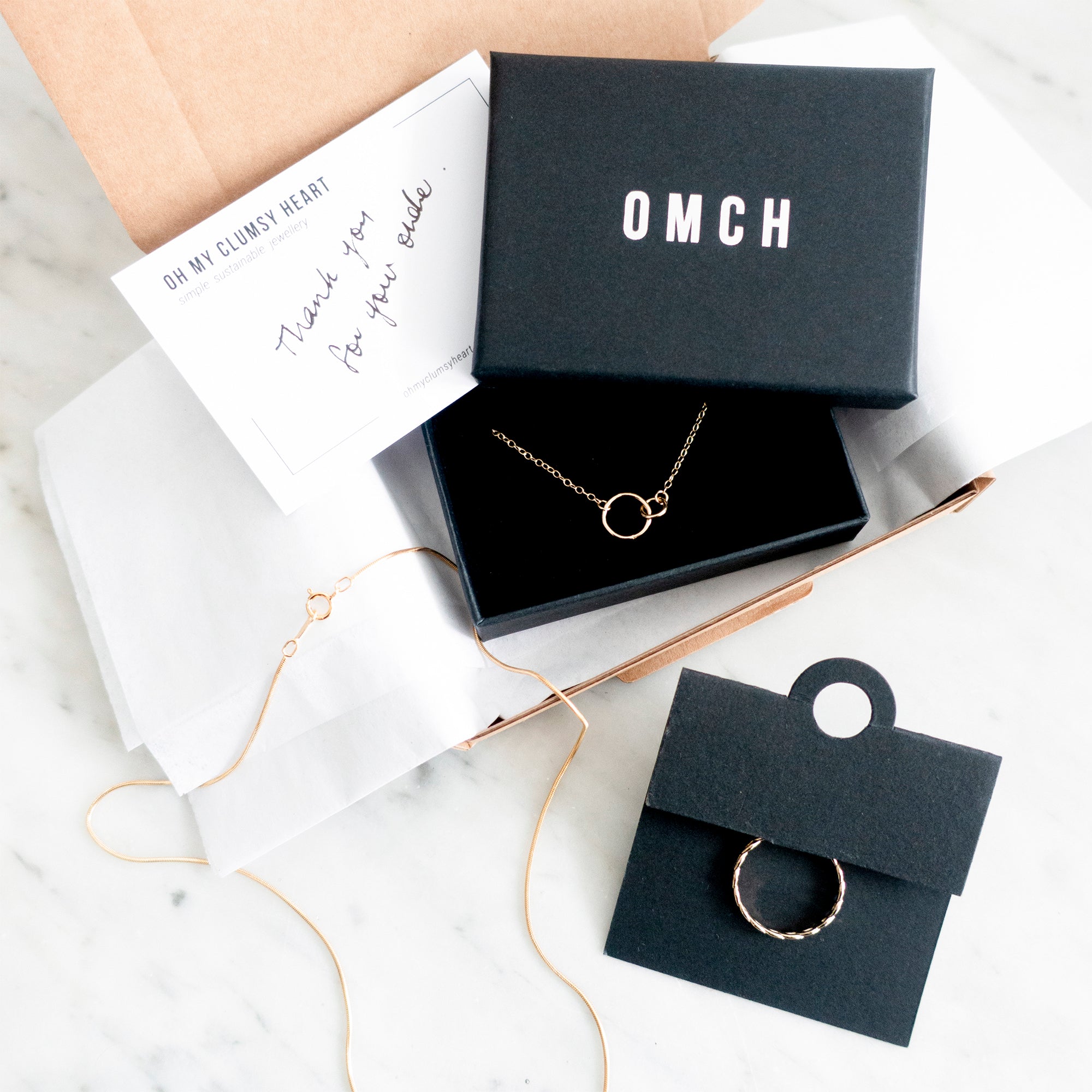 Minimalist sustainable store jewelry